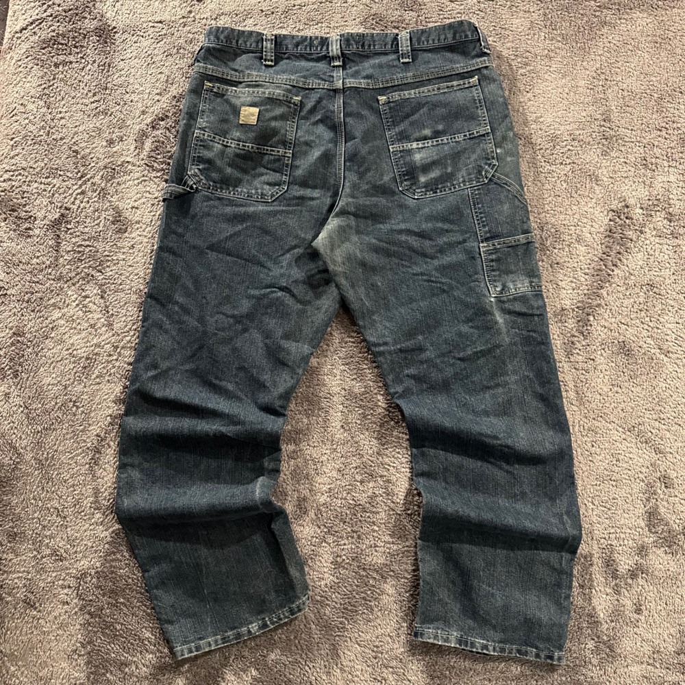 Vintage Lee Carpenter Jeans Mens 40x32 Dark Wash Denim Workwear Pants Baggy